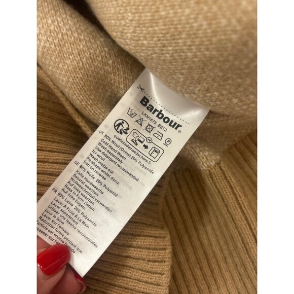 BARBOUR Harriet Pullover Sweater Pale Camel Size 2 NWT $170 - Picture 10 of 11